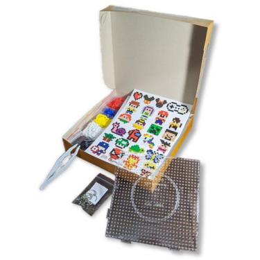 Imagem de Kit completo para Pixel Art - Placa de 14,5x14,5cm - Artesanato com mi