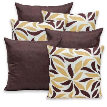 Imagem de Kit 6 Capas de Almofada 40x40cm Zíper Gorgurinho Lisa e Estampada - BE