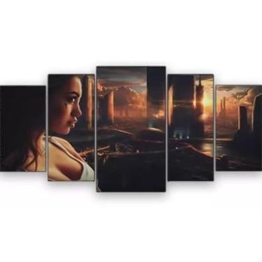 Imagem de Kit quadro decorativo 5 peças 95x60cm Mulher Need For Speed