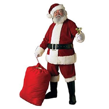 Imagem de Rubies Terno de Papai Noel adulto de luxo ultra veludo com luvas, Vermelho, GG