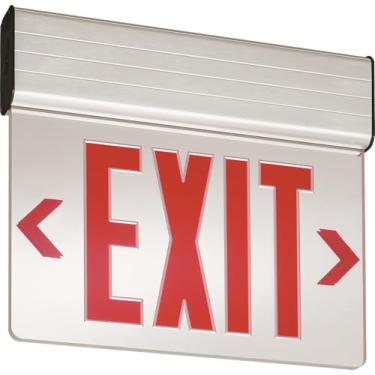 Imagem de Lithonia Lighting EDG 1 R EL M6 Placa de saída de emergência LED de alumínio, 3 watts, vermelha