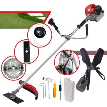 Imagem de Roçadeira À Gasolina Anmax CG430P-TB 43cc 2HP 9.000rpm Profissional Multifuncional Com Carretel de Nylon, Faca 2 Pontas + Disco 40 Dentes Vídea