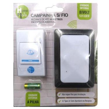 Imagem de Campainha sem fio 32 toques a pilha / bivolt alcance 50m na cartela - 
