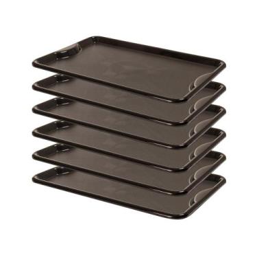 Imagem de Conjunto 6 Bandejas Plásticas Self-Service Refeição 48 x 32,5 x 2 BR-1