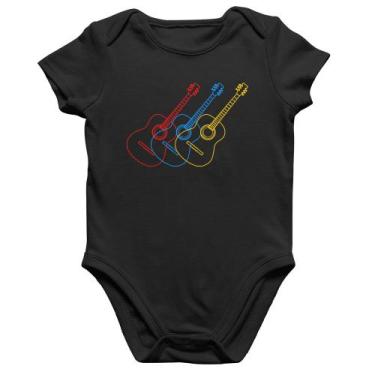 Imagem de Body Bebê Algodão Violão Cores - Foca na Moda, Preto, G