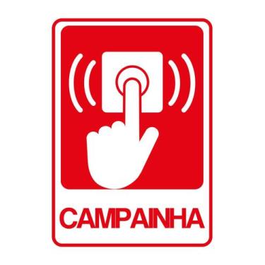 Imagem de Kit 2 Placa PS Sinalizacao Portao Campainha 15x10cm - Best