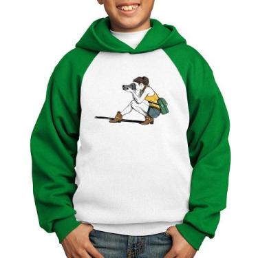 Imagem de Moletom Infantil Fotógrafa Desenho - Foca na Moda, Branco, Verde, 6
