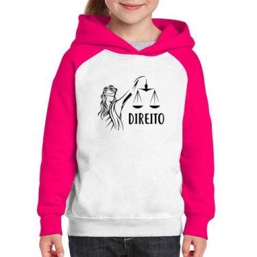 Imagem de Moletom Infantil Direito - Foca na Moda, Branco, Rosa, 10
