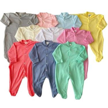 Imagem de Kit Macacão de Bebê Malha Canelada 10 Peças Atacado - Alyaht, Rosa, P