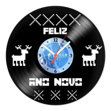Imagem de Relógio De Parede Disco Vinil Datas Especiais - Feliz Ano Novo - VDE-0