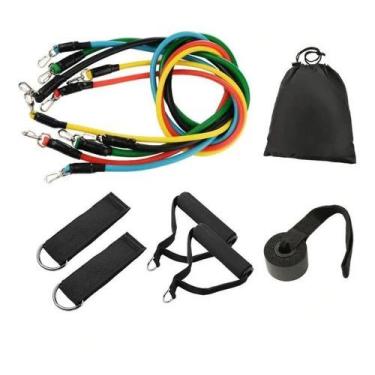 Imagem de Kit Tubing Elástico 11 Itens Treinamento Funcional Pilates - OEM