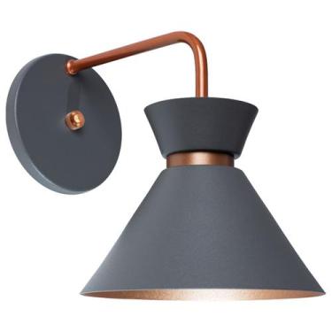 Imagem de Arandela Parede Berlin 15cm Cinza C/ Cobre - AZ Casa Decor