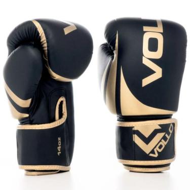 Imagem de Luva De Boxe Muay Thai Kickboxing Training 14 Oz Dourada - Vollo
