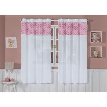 Imagem de Cortina Quarto Bebê Infantil Menino E Menina Estampada Lisa 2,90x1,80 