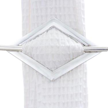 Imagem de Kit 2 Abraçadeiras Pendentes Cortinas Cromado Losango Luxo - kaluros, 