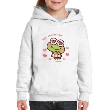 Imagem de Moletom Infantil Happy Valentine's Day - Foca na Moda, Branco, 6