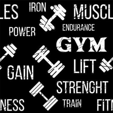 Imagem de Papel De Parede Temático Para Academia Em Inglês -3,00x0,50m - DEKAL D