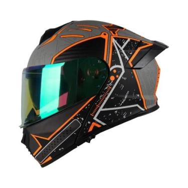 Imagem de Capacete de Motocicleta Unissex com Viseira Flip Up - Aprovado Dot - E