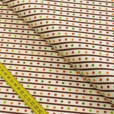 Imagem de Tecido Estampado Para Patchwork - Outono : Poás e Listras (0,50x1,40) 
