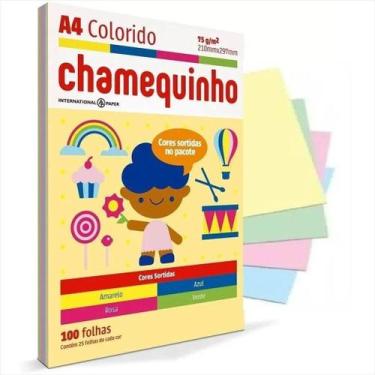 Imagem de Papel sulfite A4 Chamequinho sortido 75g com 100 folhas - Chamex