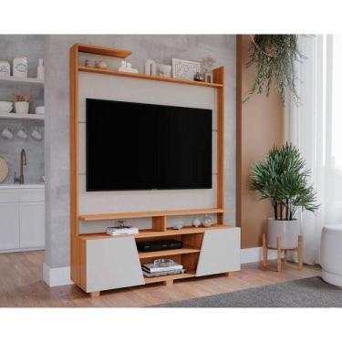 Imagem de Painel Home p/ TV até 55 Pol Master c/ 2 Prateleiras e Pés 135x183cm O