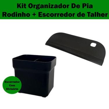 Imagem de Kit Escorredor de Talheres com Rodinho Compacto Para Pia Cozinha - Mic