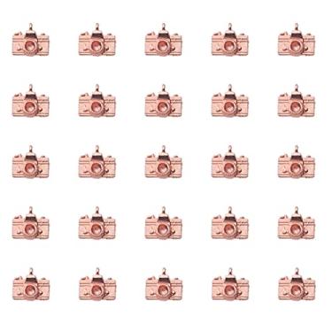 Imagem de Ruwado 50 peças de berloques de câmera prata ouro mini lindo kit de fabricação de joias de metal para artesanato faça você mesmo, ideia de presente de Natal, colar, pulseira, brinco, chaveiro,