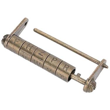 Imagem de Cadeado de Latão Antigo Estilo Vintage - Fechadura de Cobre retrô para Portas e Armários, Fechadura Clássica Decorativa, Fechadura Durável e Elegante à Moda Antiga