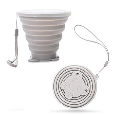 Imagem de Copo de viagem dobrável | Copos de água dobráveis de silicone com tampas | Canecas reutilizáveis | Copos de lanches de piquenique | Copos telescópicos de acampamento