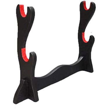 Imagem de CNLQ Suporte acolchoado para exibição de espada Samurai Japonesa Katana Wakizashi Tanto com 2 camadas de 36 cm para todas as espadas