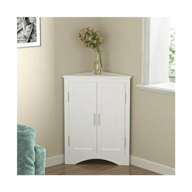 Imagem de LICONG-2019 Aparador, armário de armazenamento de piso doméstico com prateleiras, independente para armário de canto de banheiro