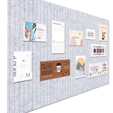 Imagem de Placas de cortiça grandes de feltro para escritório, 89 x 59,9 cm, quadro de avisos de feltro para decoração de casa, painéis de redução de ruído para fotos, pacote com 6, cinza prateado