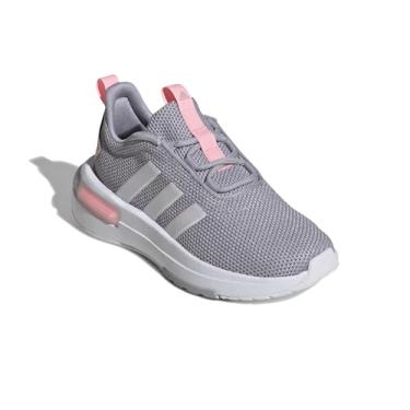 Imagem de adidas Tênis infantil Racer TR23, Cinza Glória/Iridescente/Rosa Spark, 21