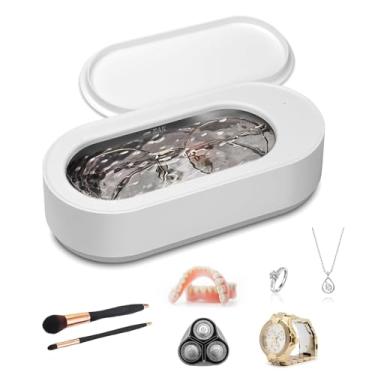 Imagem de EQUEEN Limpador De Joias, Limpador Ultrassônico De Joias De 48 Khz Com Tanque De Aço Inoxidável 304, Limpador De Óculos Com Operação De Um Toque, Limpador De Joias Para Todas As Joias, Dentaduras, Ó