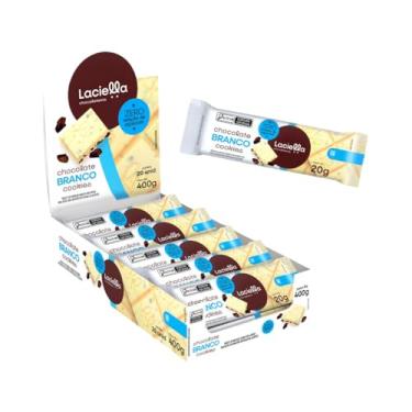 Imagem de Kit com 20 Tabletes de Chocolate Branco com Cookies Zero Açúcar 20g - Laciella