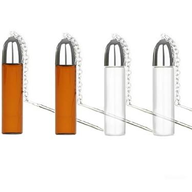 Imagem de REDHATNHH Pacote com 4 garrafas de vidro à prova de vazamento, coqueteleira portátil, acampamento ao ar livre, recipientes portáteis herméticos para acampamento e viagens