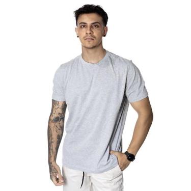 Imagem de Camiseta Masculina Básica Manga Curta Lisa Algodão Slim Fit - Prime St