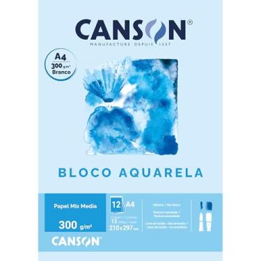 Imagem de CANSON Linha Universitária, Bloco de Papel A4 Para Aquarela, 12 Folhas de 300g/m²