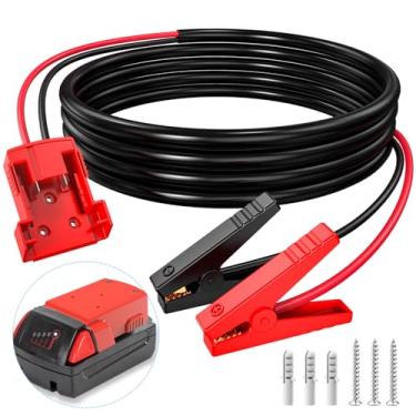 Imagem de Grampos de cabo jumper para Milwaukee M18 18V, 1,9 m 8AWG bateria portátil Jumper Starter Cabos de impulsionador automotivo para cabo de carro de arranque por pulo, acessórios de linha de ferramentas