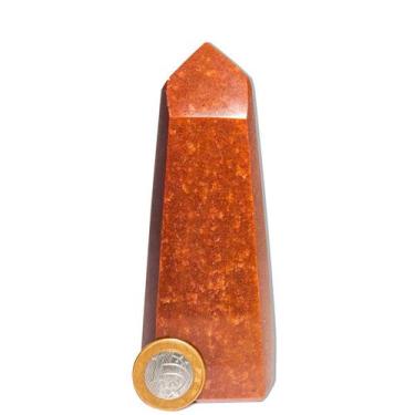 Imagem de Ponta Quartzo Vermelho 13 a 14 cm 350 g Pedra Natural Tipo B - Cristai