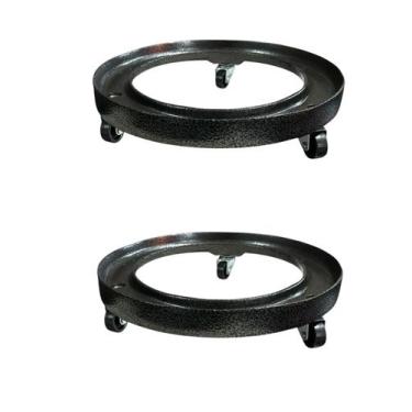 Imagem de Kit 2 Carrinho Reforçado Suporte De Botijão Gás Com 3 rodas - FUNDITEX