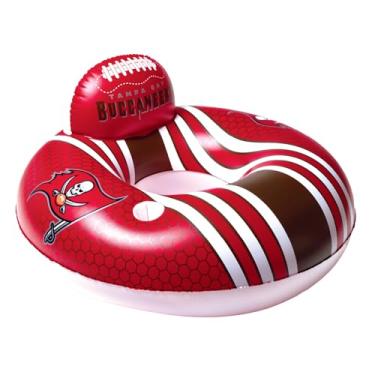 Imagem de Officially Licensed NFL Fan Gear Tampa Bay Buccaneers 42 in Pool Float with cupholder and backrest