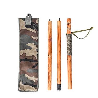 Imagem de Forest Pilot Bengala dobrável de madeira esculpida em águia (cor natural, 139 cm, 1 peça)