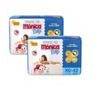 Imagem de Fralda Turma da Mônica Baby Qu4troSec tam.XG - 9 a 13kg - Kit 02 pacot