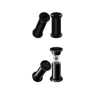 Imagem de BIG GAUGES Piercing de aço cirúrgico com rosca interna, preto, túnel duplo alargado, joias, alargador, brinco de orelha, Aço inoxidável, Sem pedras preciosas