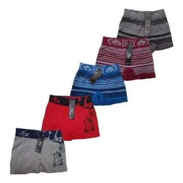 Imagem de Kit 5 Cuecas Boxer Infantil - Paraíso do Conjunto, 6-8, Definida