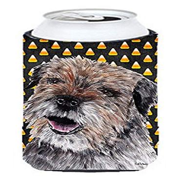 Imagem de Border Terrier Halloween Candy Corn Tall Boy Beverage Insulator Beverage Insulator Hugger
