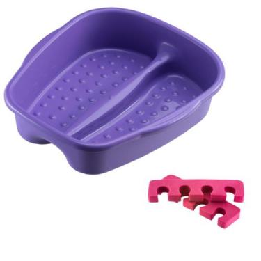 Imagem de Kit Bacia para Pés + Separador de Dedos Pedicure Salão de Beleza Multi