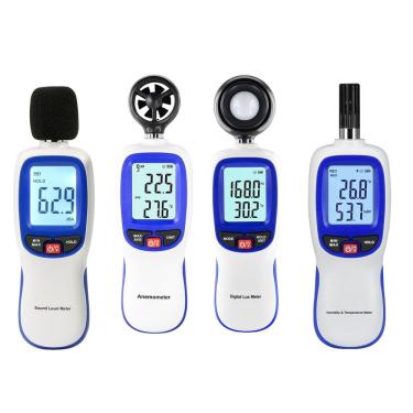 Imagem de Kit segurança com Decibelímetro-Luxímetro-Termo-higrômetro-Anemômetro com certificado de calibração