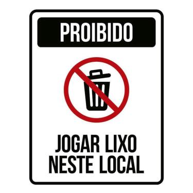 Imagem de Placa Proibido Jogar Lixo Neste Local Condomínio (27X35)